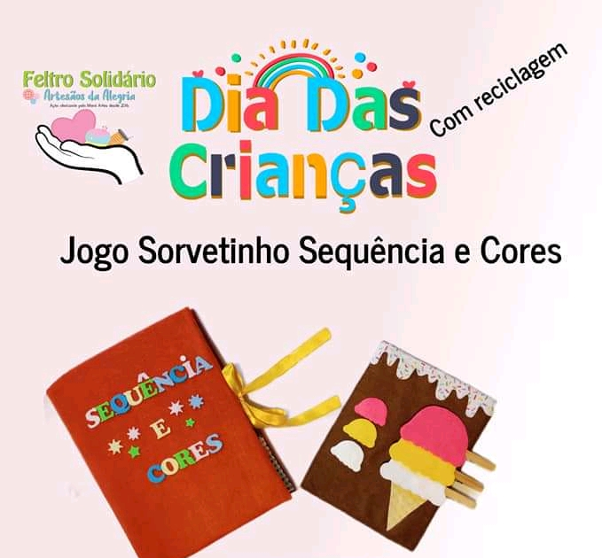 Eu Amo Artesanato: Livro Jogo Sorvetinho Sequência e Cores